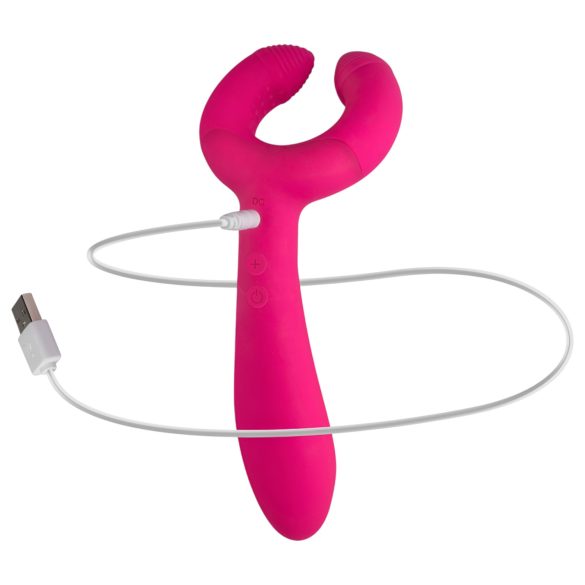 Easytoys Couple - vibrador casal recarregável à prova d'água - rosa