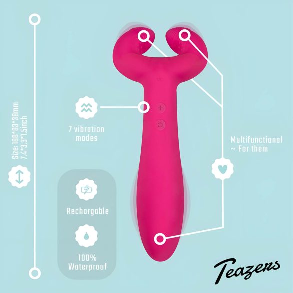 Easytoys Couple - vibrador casal recarregável à prova d'água - rosa