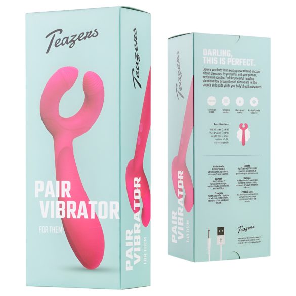 Easytoys Couple - vibrador casal recarregável à prova d'água - rosa