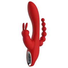   Red Revolution Hera - vibrador recarregável triplo à prova d'água - vermelho