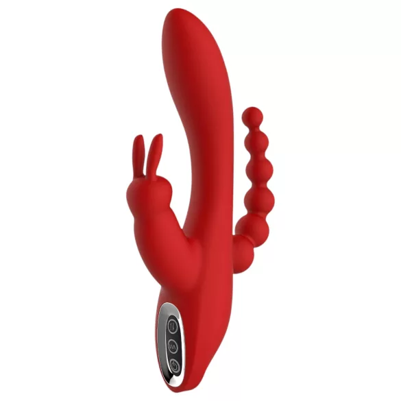 Red Revolution Hera - vibrador recarregável triplo à prova d'água - vermelho