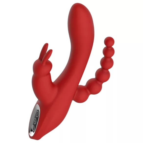 Red Revolution Hera - vibrador recarregável triplo à prova d'água - vermelho