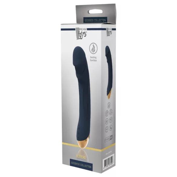 Goddess Boreas - vibrador ponto G recarregável aquecedor - silicone azul