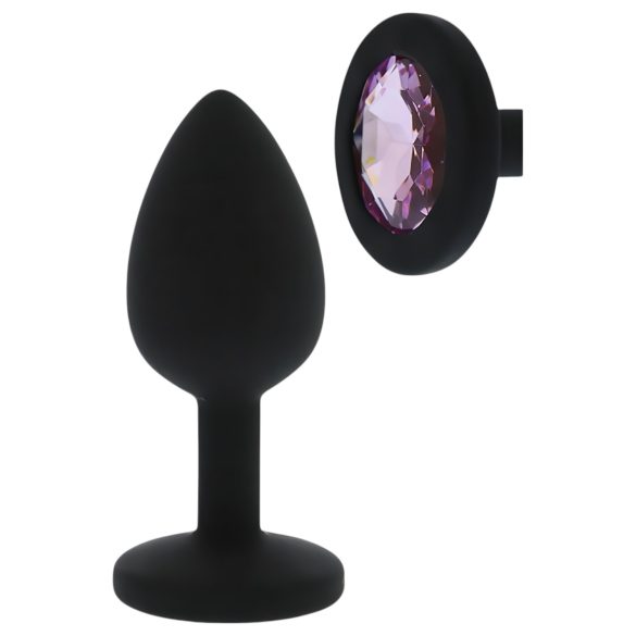 All time Favorites - plug anal com pedra roxa - silicone preto