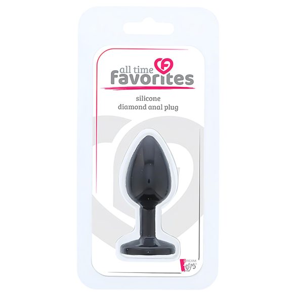 All time Favorites - plug anal com pedra roxa - silicone preto