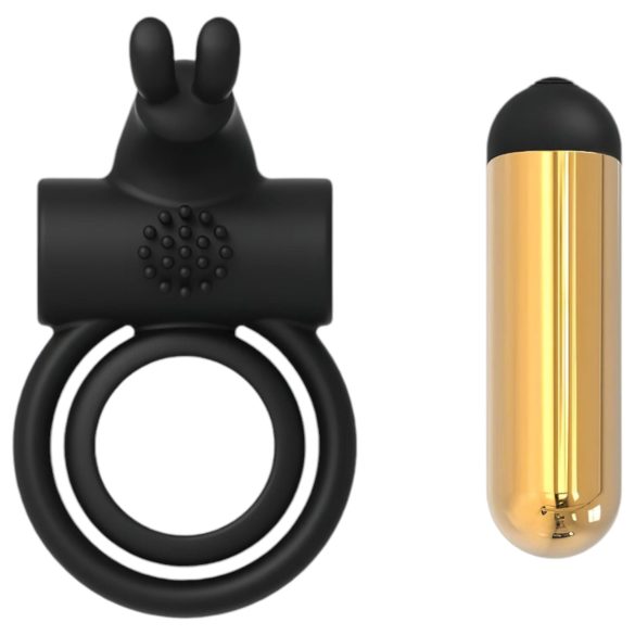 Elite Joel - anel peniano e testicular vibratório recarregável - silicone preto