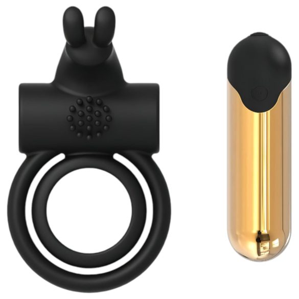 Elite Joel - anel peniano e testicular vibratório recarregável - silicone preto