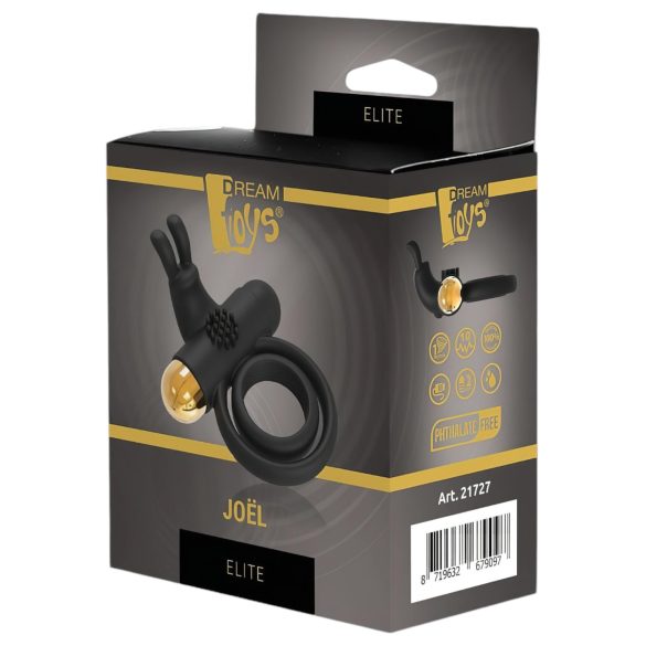 Elite Joel - anel peniano e testicular vibratório recarregável - silicone preto