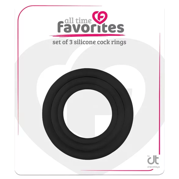 All time Favorites - anel peniano kit - 3 peças - preto