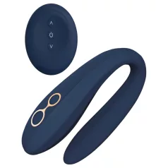   Goddess Ares - vibrador duplo flexível para casal - silicone azul
