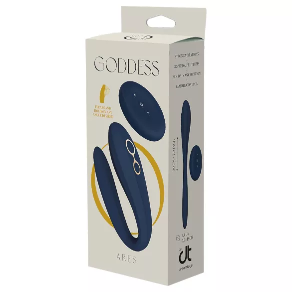 Goddess Ares - vibrador duplo flexível para casal - silicone azul