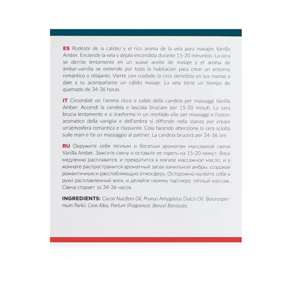 Exotiq - vela de massagem - baunilha âmbar - 200g