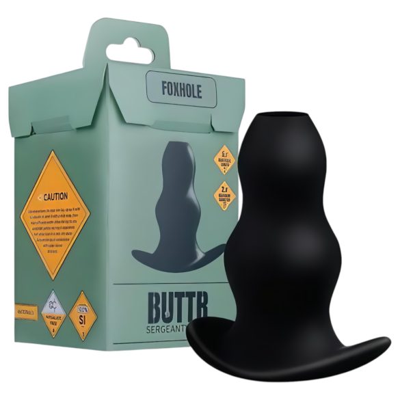 BUTTR Foxhole - plug anal oco - expandidor - silicone preto