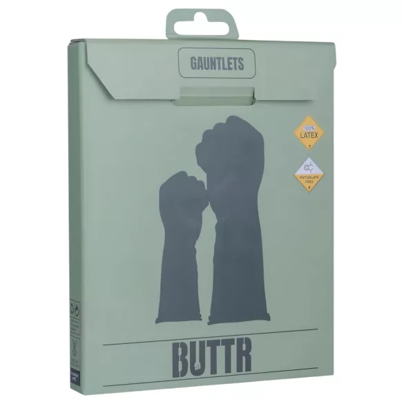 Luvas BUTTR - luvas de látex para fisting / sexo com punho (pretas)