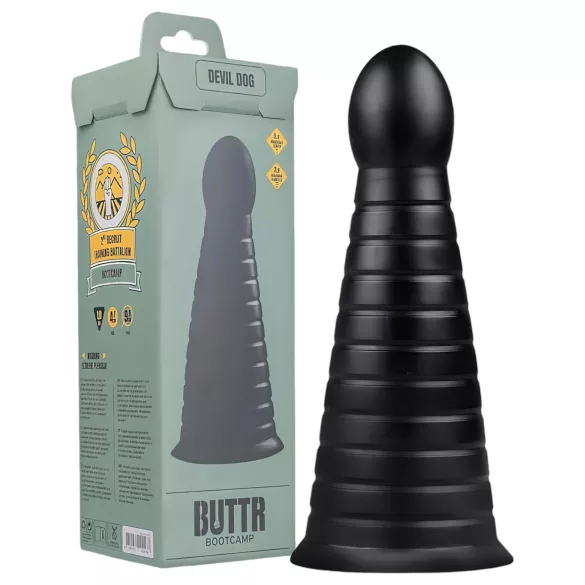BUTTR Devil Dog - dildo com ventosa - preto