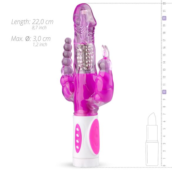 Easytoys Raving Rabbit - vibrador de 3 pontas (rosa)