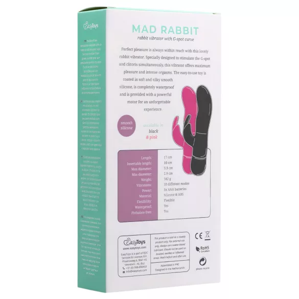 Easytoys Mad Rabbit - vibrador rabbit com estimulador de clitóris