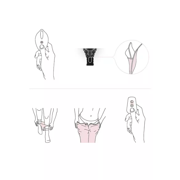 Pantyrebel - calcinha vibratória controle remoto recarregável - renda preta S-L