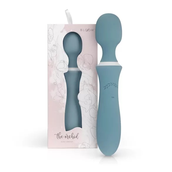 Bloom Orchid Wand - vibrador massageador recarregável - silicone turquesa