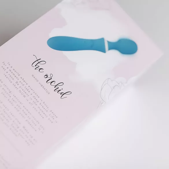 Bloom Orchid Wand - vibrador massageador recarregável - silicone turquesa