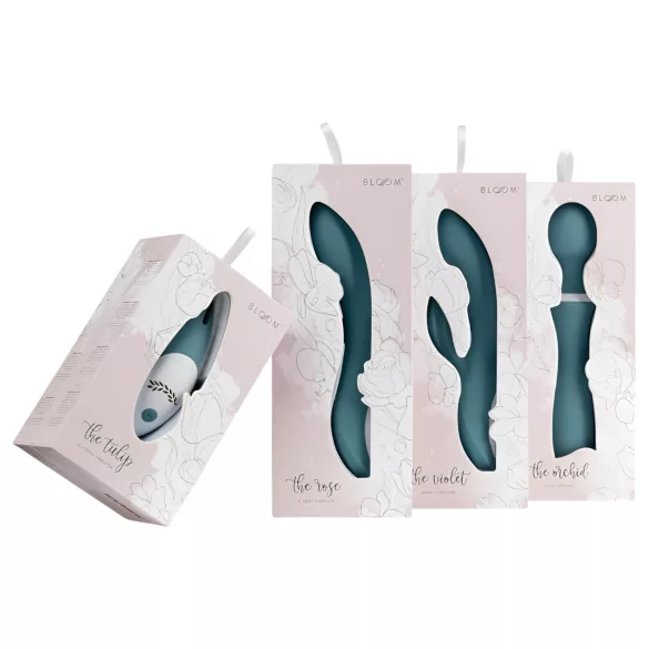 Bloom Orchid Wand - vibrador massageador recarregável - silicone turquesa