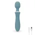 Bloom Orchid Wand - vibrador massageador recarregável - silicone turquesa