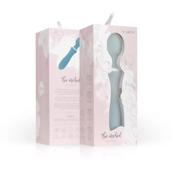 Bloom Orchid Wand - vibrador massageador recarregável - silicone turquesa