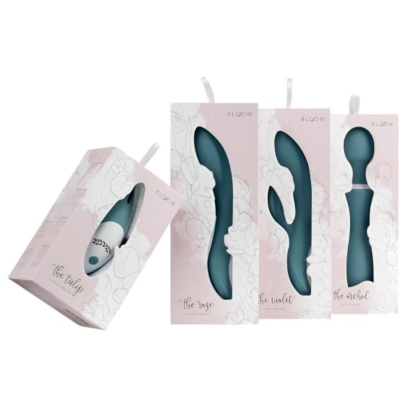 Bloom Rose - vibrador ponto G recarregável silicone turquesa