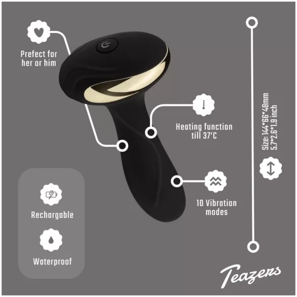 Teazers - vibrador anal com aquecimento - silicone preto