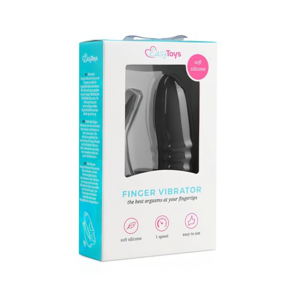 Easytoys Finger - vibrador de dedo 2 em 1 - silicone preto