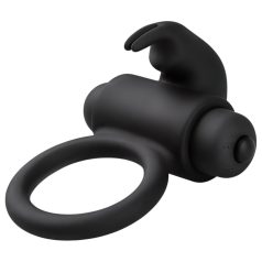 EasyToys Bunny - anel peniano vibratório - silicone preto