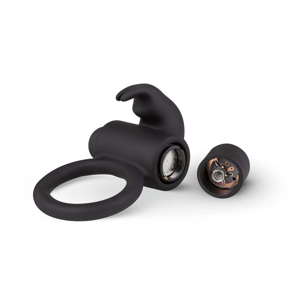 EasyToys Bunny - anel peniano vibratório - silicone preto