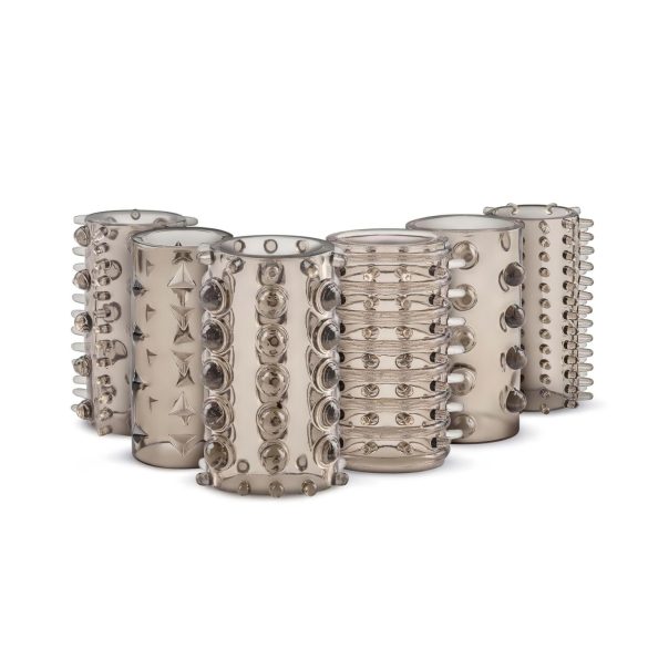 Easytoys - manga peniana - conjunto 6 peças - silicone cinza