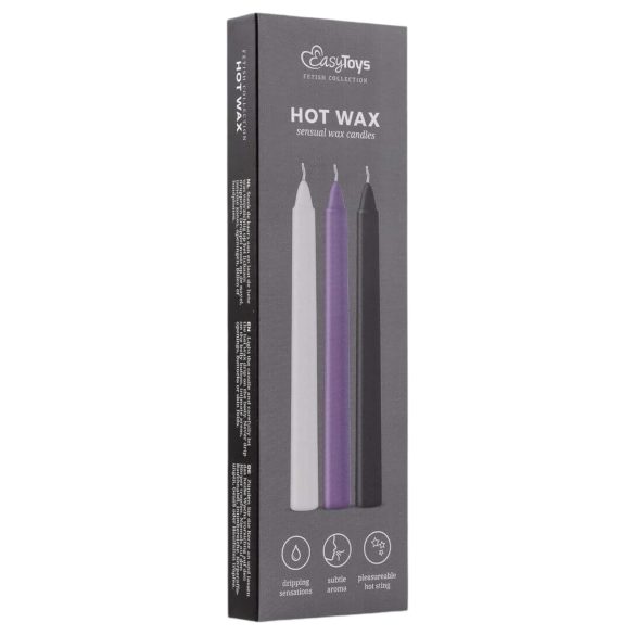 Sensual Hot Wax - vela para BDSM - conjunto corporal cera quente (3 unidades)