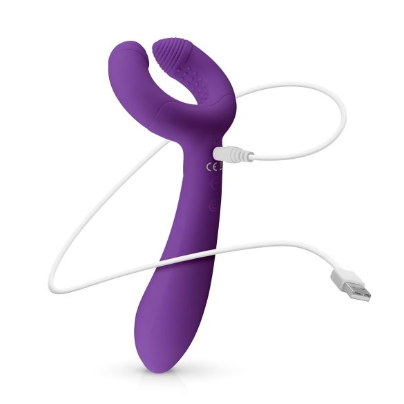 Easytoys - vibrador casal recarregável à prova d’água - lilás