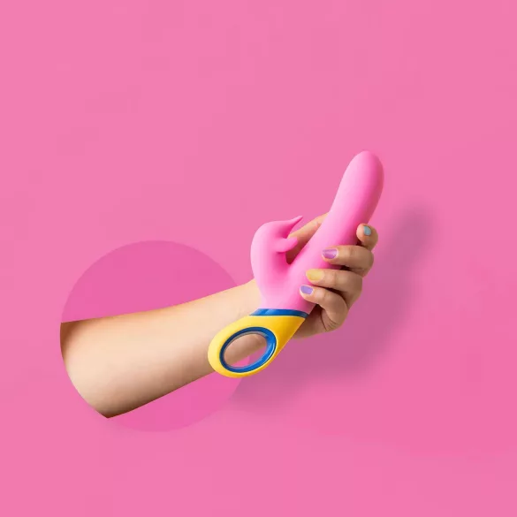 PMV20 Copy Dolphin - vibrador com clitoral rotativo - silicone rosa