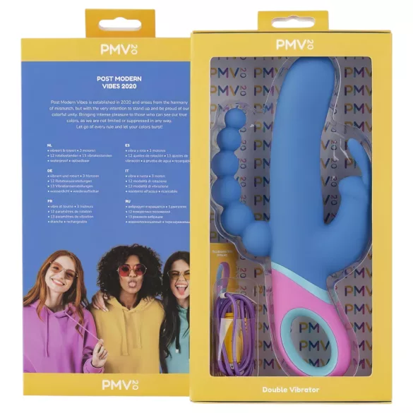 PMV20 Vice Double - vibrador rotativo triplo - silicone azul