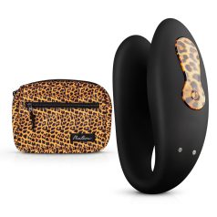   Panthra Zuna - vibrador casal recarregável à prova d’água - leopardo preto