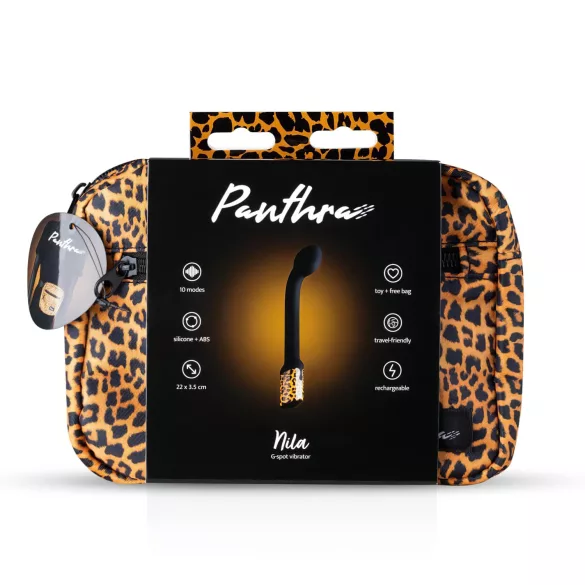 Panthra Nila - vibrador ponto G recarregável à prova d'água - leopardo preto