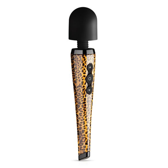 Panthra Shaka Wand - vibrador massageador recarregável - leopardo preto