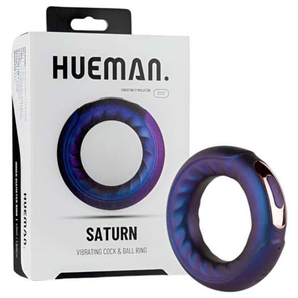 Hueman Saturn - anel peniano vibratório recarregável à prova d'água - roxo