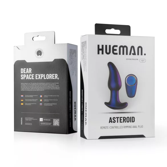 Hueman Asteroid - vibrador anal com contas giratórias - silicone roxo