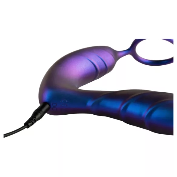 Hueman Black Hole - vibrador anal com controlo remoto e anel peniano (roxo)