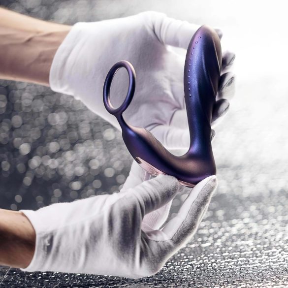 Hueman Black Hole - vibrador anal com controle remoto e anel peniano - roxo