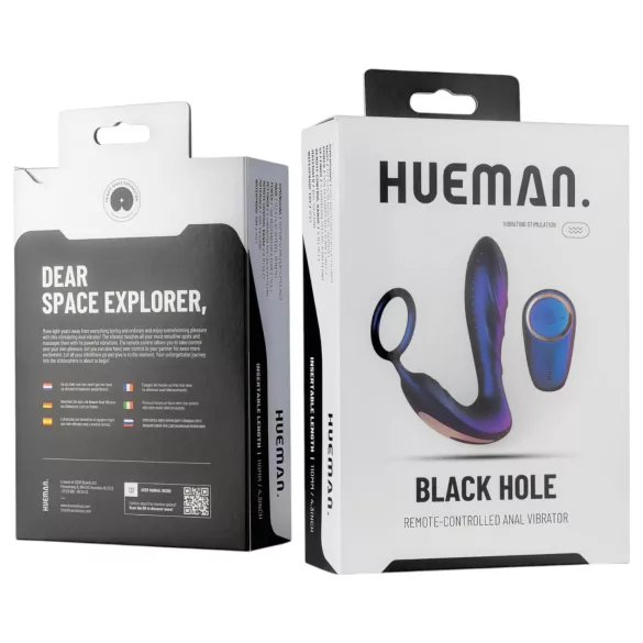 Hueman Black Hole - vibrador anal com controlo remoto e anel peniano (roxo)
