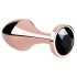 Rosy Gold - plug anal com pedra preta - metal rosegold