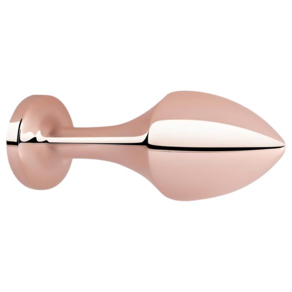 Rosy Gold - plug anal com pedra preta - metal rosegold