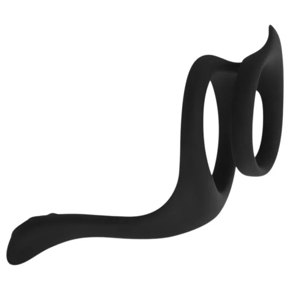 Easytoys - anel peniano e escrotal flexível - silicone preto