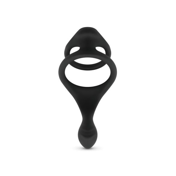 Easytoys - anel peniano e escrotal flexível - silicone preto