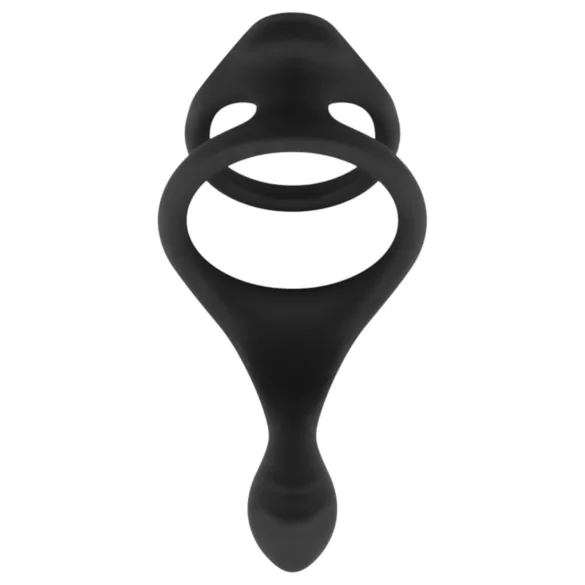 Easytoys - anel peniano e escrotal flexível - silicone preto